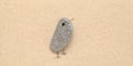 Stylish textured craft paper background funny little bird