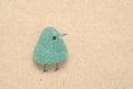 Stylish textured craft paper background funny little bird