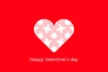 Stylish textured heart shape. Love concept Happy Valentines day