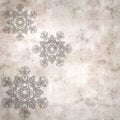 Stylish textured old paper background with kaleidoscope snowflake