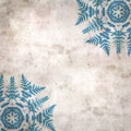 Stylish textured old paper background with kaleidoscope snowflake Royalty Free Stock Photo
