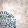 Stylish textured old paper background with kaleidoscope snowflake