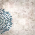 Stylish textured old paper background with kaleidoscope snowflake