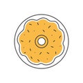 Stylish thin line donut icon isolated on white background - Vector Royalty Free Stock Photo