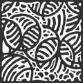 Stylish tile for CNC cutting monster in round shapes, tille pattern for 2d stencil. Vector wallpaper Royalty Free Stock Photo