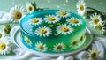 Stylish Translucent Jelly Cake with Glossy Blue-to-Green Gradient