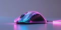 Stylish Translucent Optical Mouse with Neon Lights Royalty Free Stock Photo