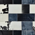 A stylish and trendy patchwork design that beautifully combines denim and cowhide fabrics Royalty Free Stock Photo