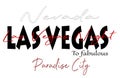 Stylish trendy slogan las vegas paradise city t-shirt graphics print illustration Royalty Free Stock Photo