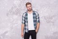 Stylish and trendy. Stylish man abstract background. Handsome guy in stylish wear. Everyday wardrobe for men. Menswear Royalty Free Stock Photo