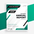 Stylish turquoise color annual report business template
