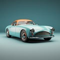 Stylish Turquoise 1950s Classic Car Model - Zbrush Art