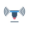 Stylish Ultrasonic Sensor Icon Design