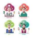 Stylish various company positions vector