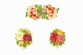 Stylish various flowers bouquets desig set.