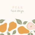 Stylish vector card design with Pear fruits.