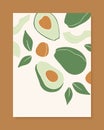 Stylish vector cover design with avocado fruits.