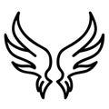Phoenix Wings Tattoo Elegant Rising Bird Vector Illustration Royalty Free Stock Photo