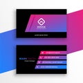 Stylish vibrant purple business card template design