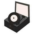 stylish vinyl disc player icon. Retro style, party, DJ music. Royalty Free Stock Photo