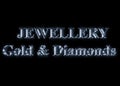 Stylish wallpaper Jewellery Gold and Diamonds with shining golden stars and letters on black background.