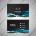 Stylish wavy business card design modern template