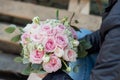 stylish wedding attributes of bride. classic bride& x27;s bouquet