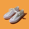 Stylish white canvas shoes