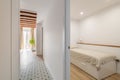 Stylish white corridor and bedroom of modern apartment Royalty Free Stock Photo