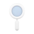 Stylish white 3d loupe with gradient. Essential magnifying tool for inspect and analytics