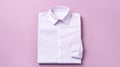 Stylish White Dress Shirt On Pink Background - Copy Space