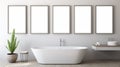 Stylish White Frame Bathroom Photos: Stylized Simplicity With Tadao Ando Inspiration Royalty Free Stock Photo