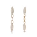 Stylish white gold earrings with pave diamonds