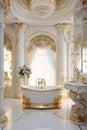 Stylish white and gold luxury bathroom Royalty Free Stock Photo