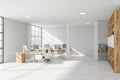 Stylish white open space office interior Royalty Free Stock Photo