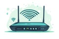 Stylish Wi Fi router green white splashes artistic interpretation of modern networking digital infrastructure seamless
