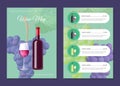 Stylish Wine Map Cover and Page with Prices Set Royalty Free Stock Photo