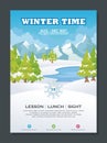 Stylish Winter Flyer or Poster Template Design