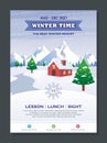 Stylish Winter Flyer or Poster Template Design Royalty Free Stock Photo