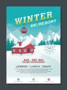 Stylish Winter Flyer or Poster Template Design Royalty Free Stock Photo