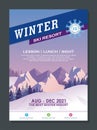 Stylish Winter Flyer or Poster Template Design Royalty Free Stock Photo