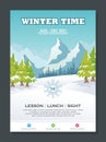 Stylish Winter Flyer or Poster Template Design Royalty Free Stock Photo