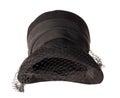 Stylish woman retro hat with black decorative mesh