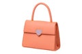 Stylish women\'s handbag. A fashionable female orange luxury handbag isolated on white. Fashionable womans accessories. Ad