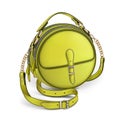 Stylish women`s round yellow handbag