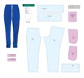 Stylish women sport pants sewing pattern in sizes S and M