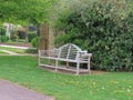 Stylish wooden bench Royalty Free Stock Photo