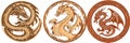 Stylish wooden dragon logo in 2D style AI Generated