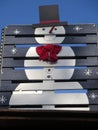 Snowman painted onto woodden pallet