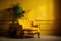 Stylish Yellow armchair. Generate Ai